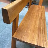 Bench with Pierre Chapo backrest , 70s