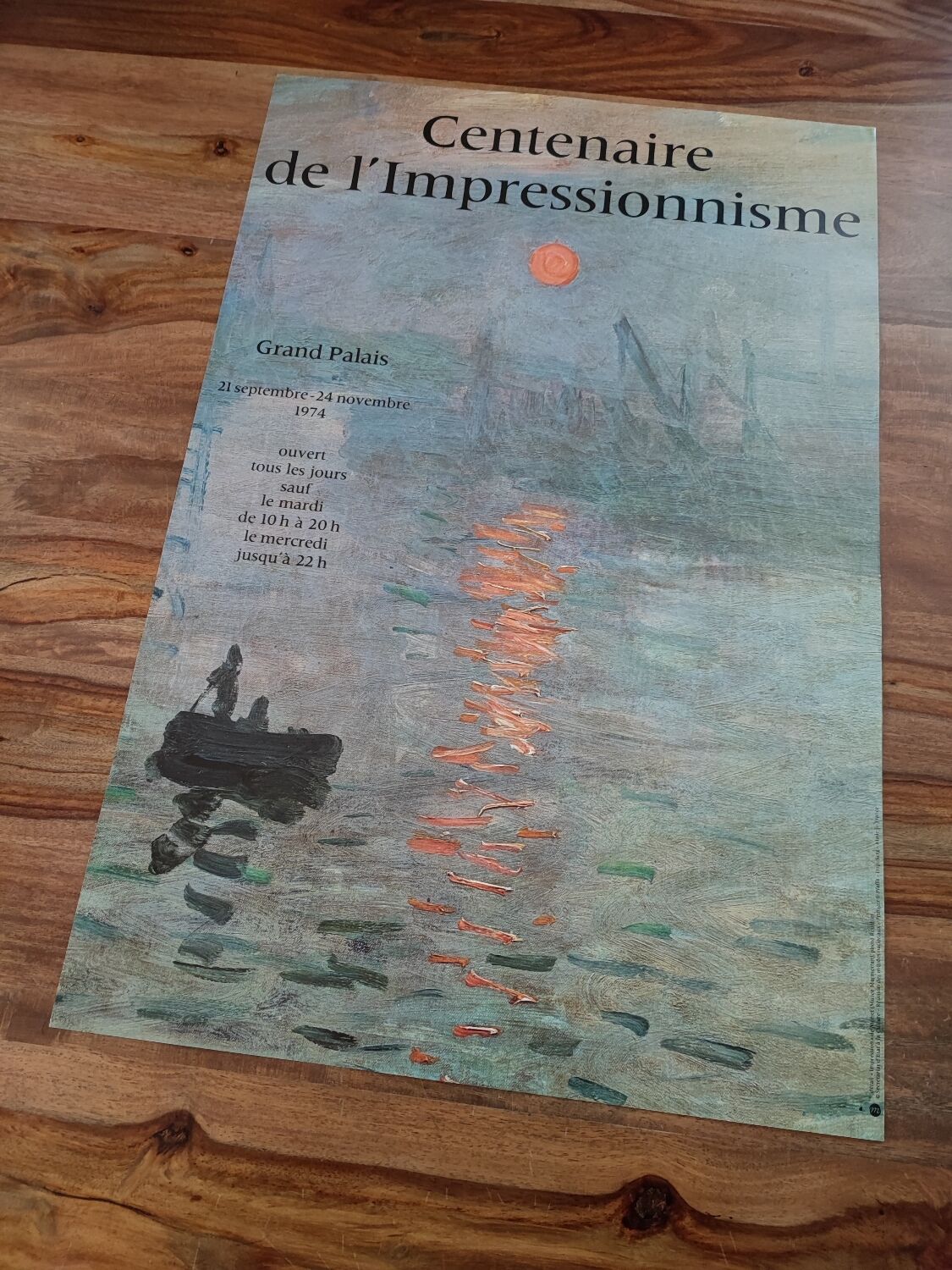 Monet affiche exposition Grand Palais 1974 Impression soleil levant