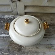 Soup tureen - vegetable bowl Villeroy & Boch Mettlach ivory and gold