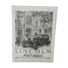 Publicité voiture lincoln avec plastification à chaud (mat)issue d'une revue d'époque 1930