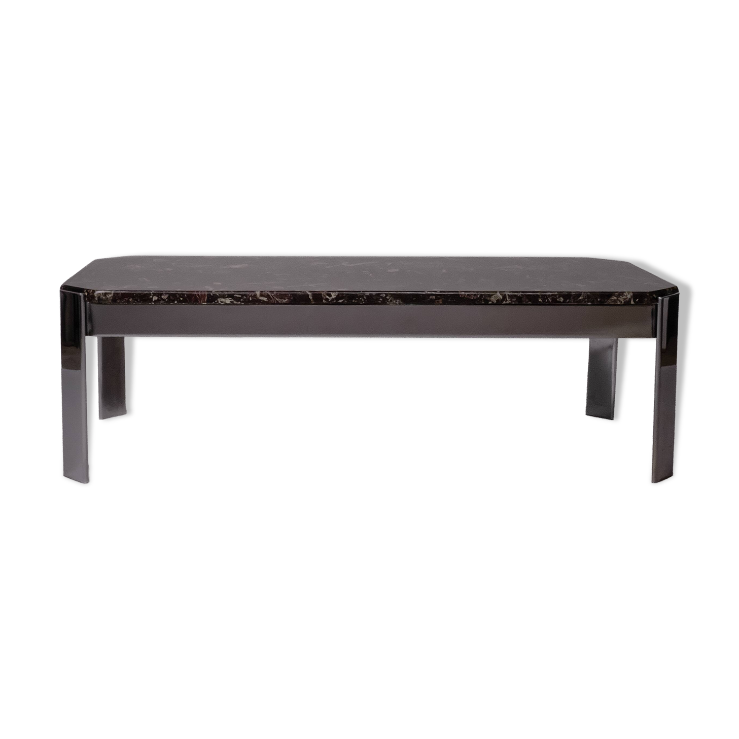 c. 1980 - Coffee table in Breccia marble and chrome - France