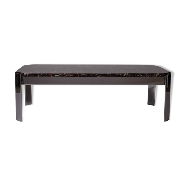 Table basse en marbre Breccia et chrome, France 1980 — Beyit