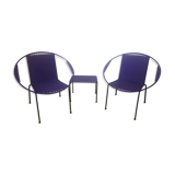Ensemble 2 fauteuils et petite table basse