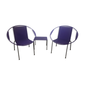 Ensemble 2 fauteuils et petite table basse