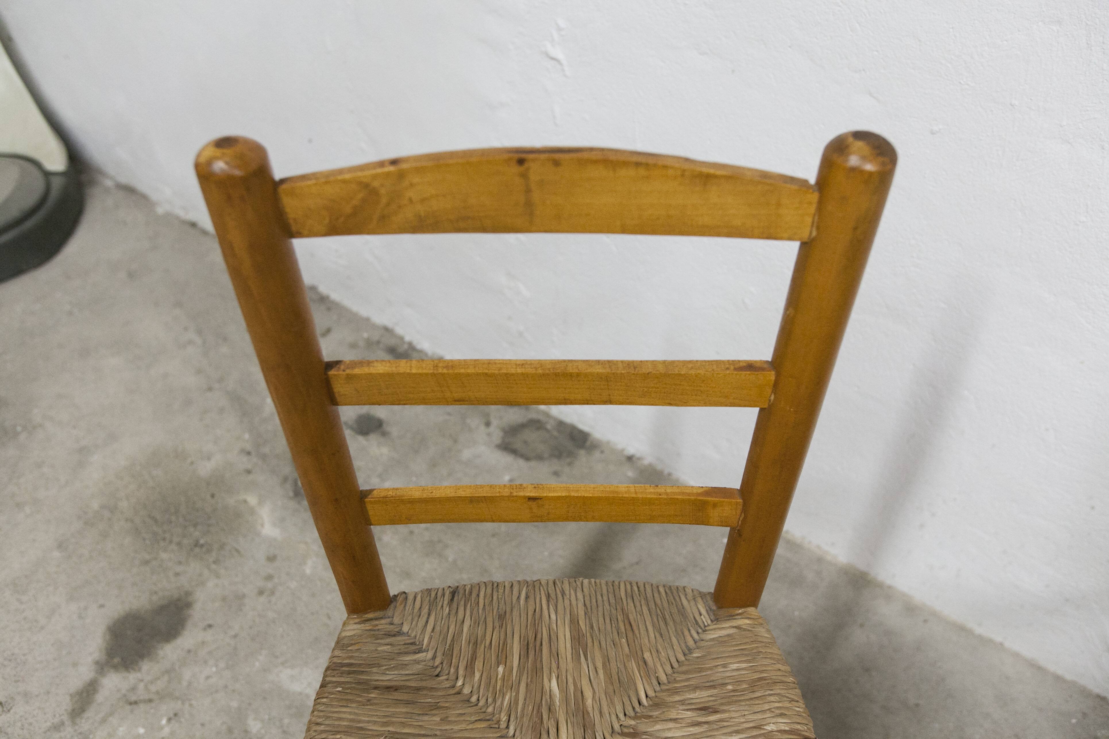 Pair of rustic chairs in solid ash