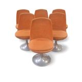 Set of six space-age swivel chairs