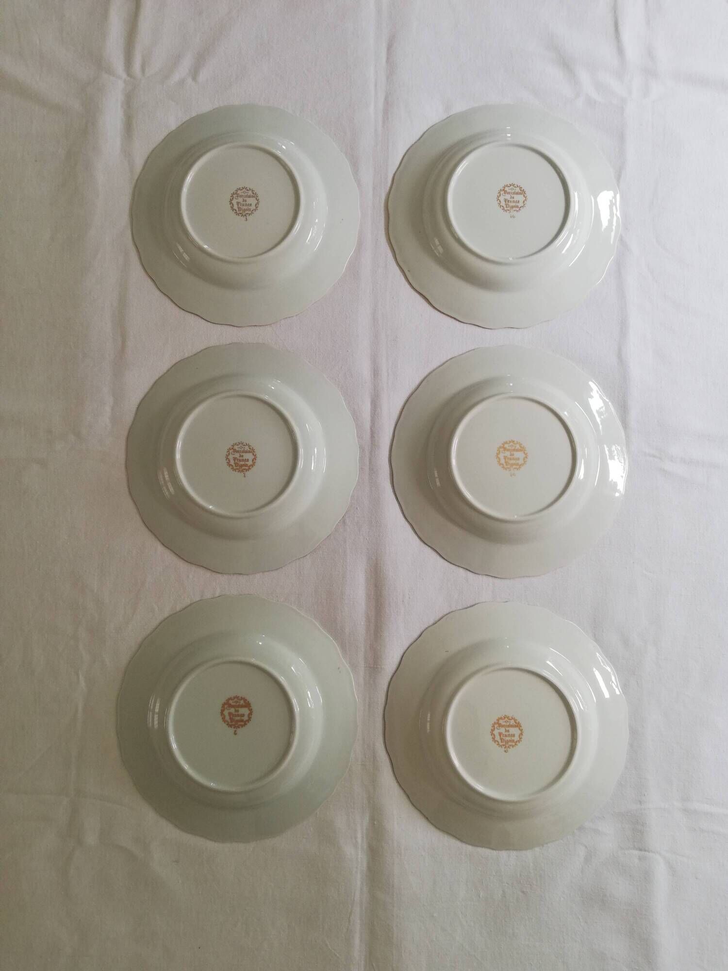Lot vintage porcelain plates by Digoin Fragonard