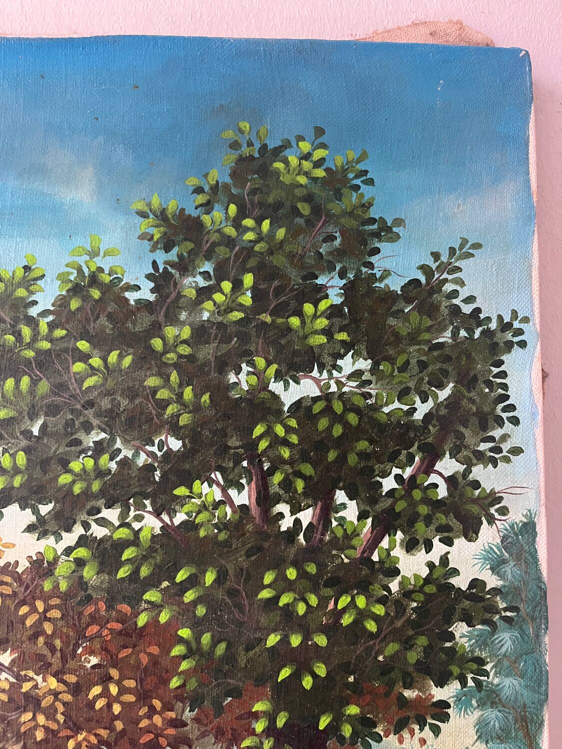 Soldiers and horses lost in the forest, signed