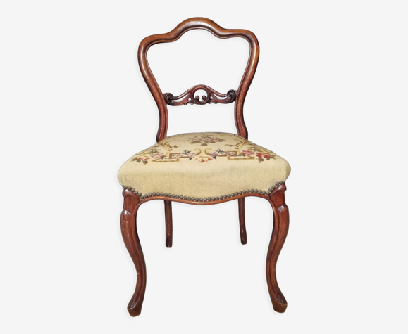 Chaise brodée vintage