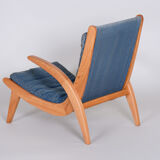 Paire de fauteuils bleus conçus par Jan Vaněk dans les années 1950. Ash.