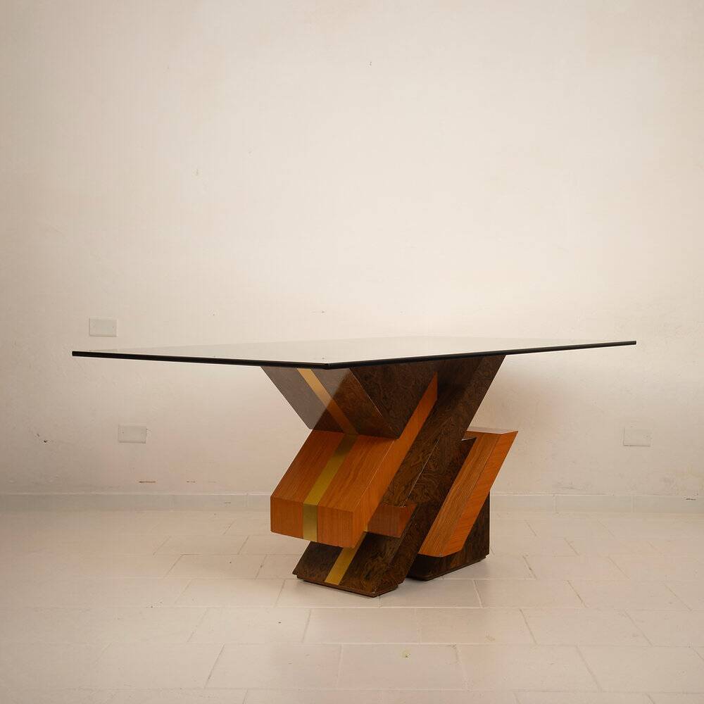 Postmodern sculptural table by Poggioli Italy 1970s