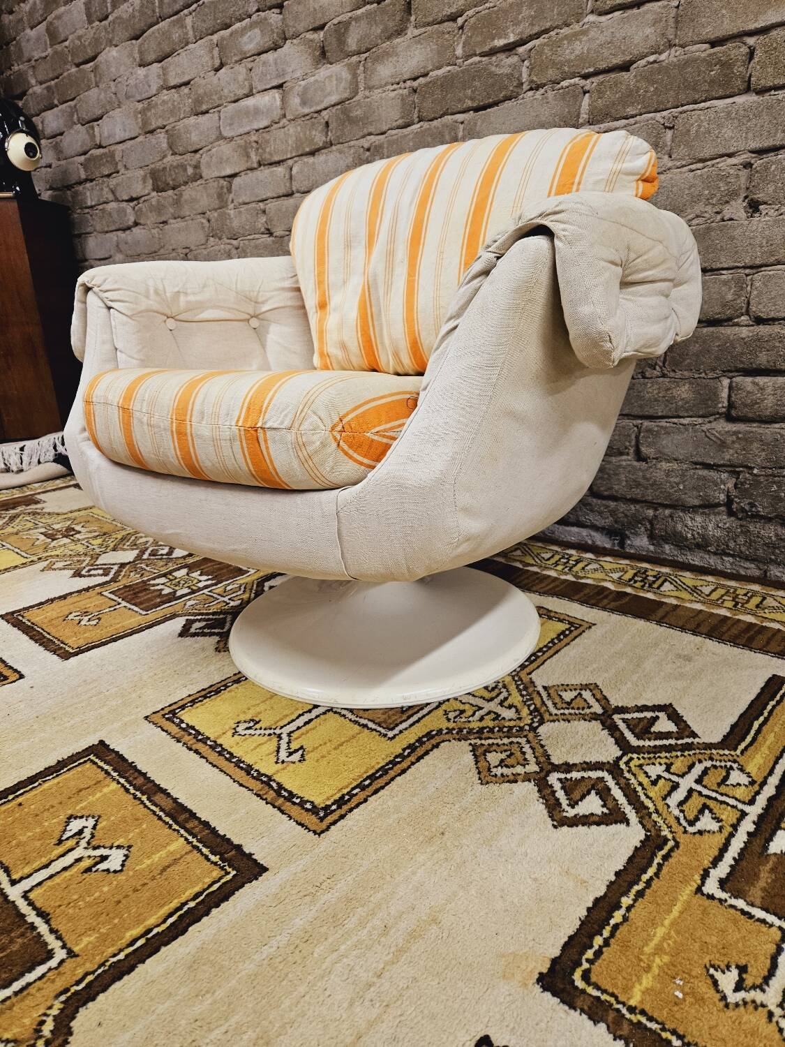 Swivel shell armchair by lusch erzeugnis 1970 vintage