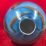 Ball sphere blue art glassware marble style murano de gino vase