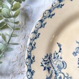 4 Gien Thistle ironstone plates + 4 small mismatched Tulowice stoneware plates