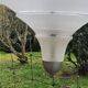 Art Deco chandelier in bronze and silvered brass double sink in opalescent glass
