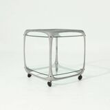 Italian Cast Aluminium Cube Bar Trolley by Lorenzo Burchiellaro 1970s