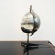 Metal table lamp with triangular glass light on tripod stand, 1970s.