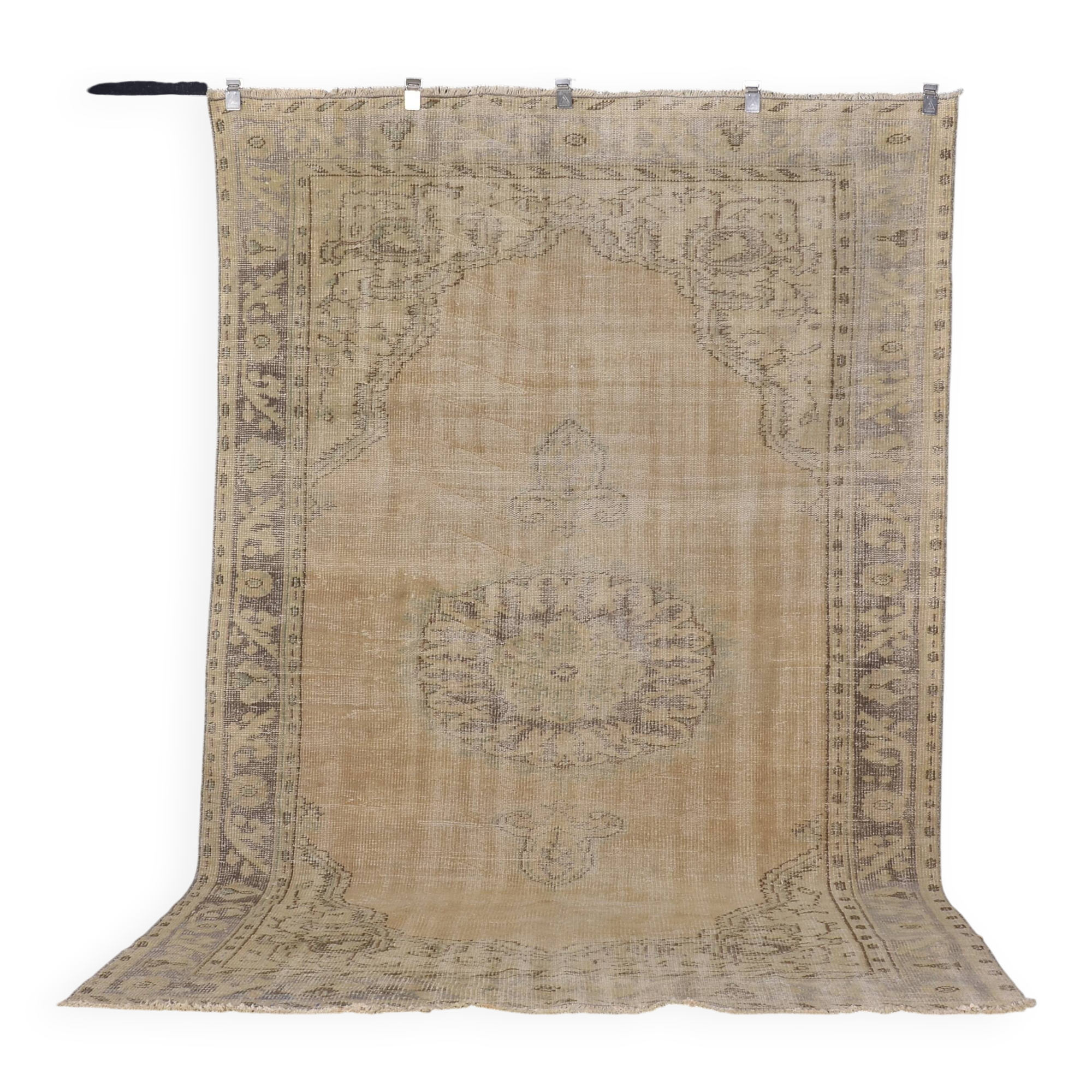 Beige Vintage Turkish Floral Rug sku 1261