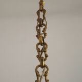 Lustre Cage 12 Lights Art Nouveau Bronze Glass and Crystal 5226