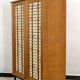 Vintage 1960 removable rattan and oak cabinet