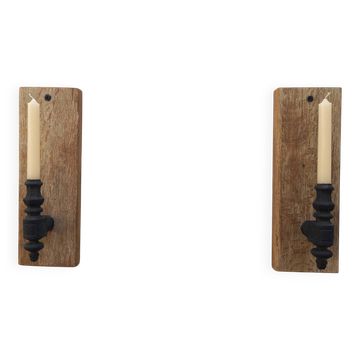 Candle holders in a chic country style.