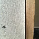 Painting painting in powder pink oil, blue-green