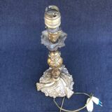 French Bronze Brass Table Lamp: Louis XV Style Vintage Lighting