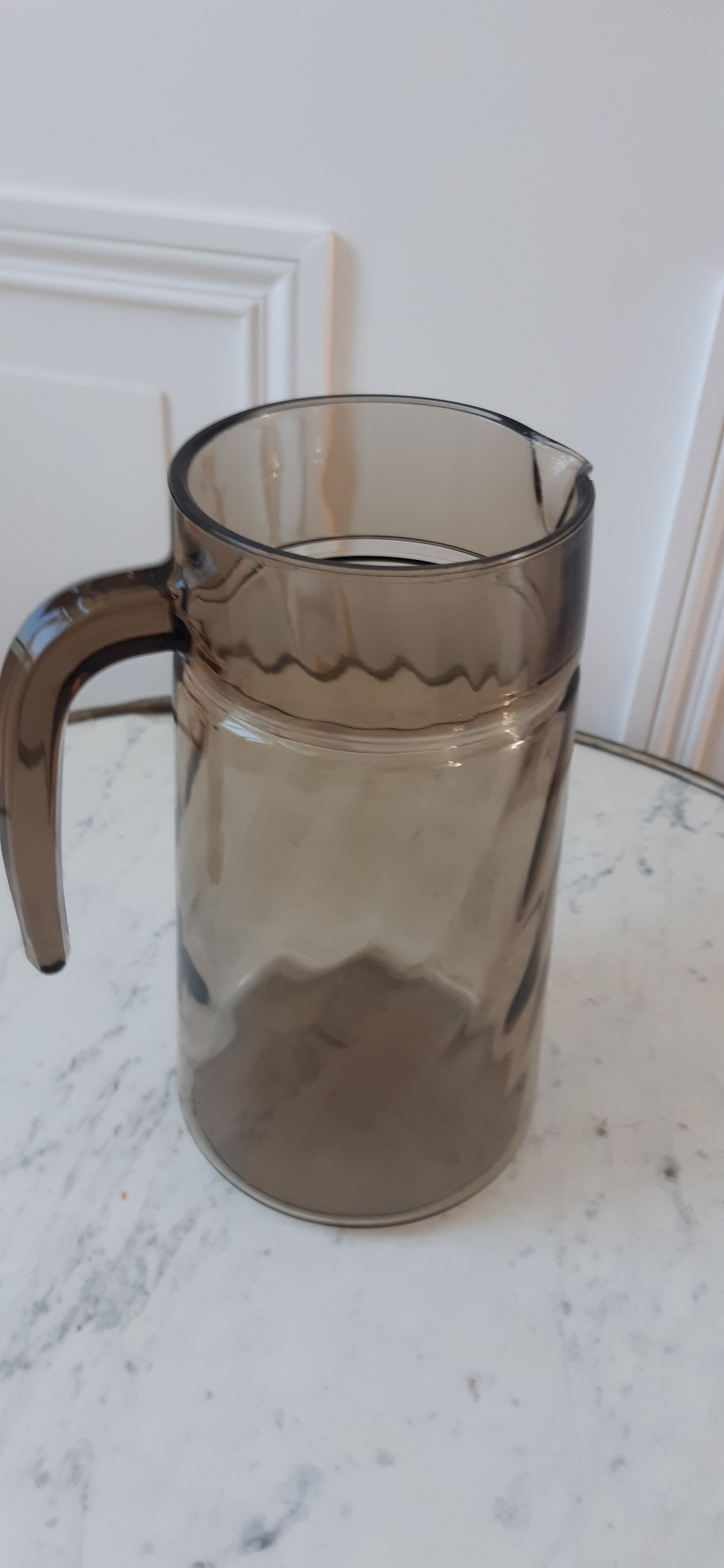 Smoked glass pitcher 70s