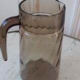 Smoked glass pitcher 70s