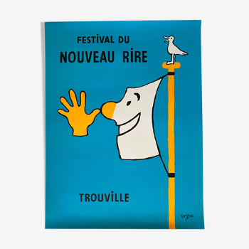 Affiche originale "Trouville Festival du Nouveau Rire" Raymond Savignac 45x65cm 1990