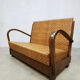 Art deco rattan woven British colonial sofa