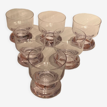 Set of 6 thick foot glasses/ice cream cups