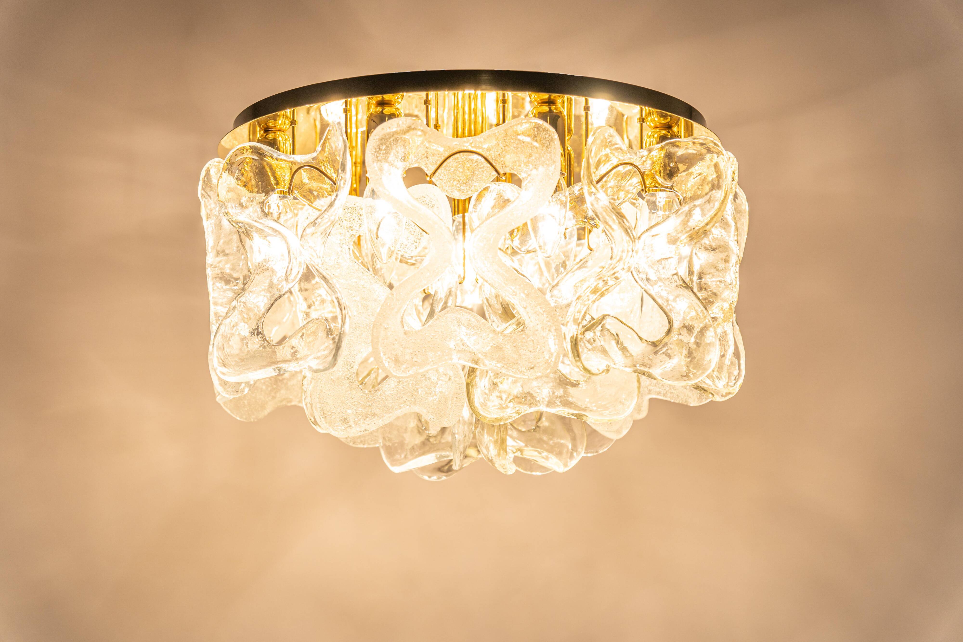 Ceiling light Catena with Murano glass by Kalmar, Austria, 1960.