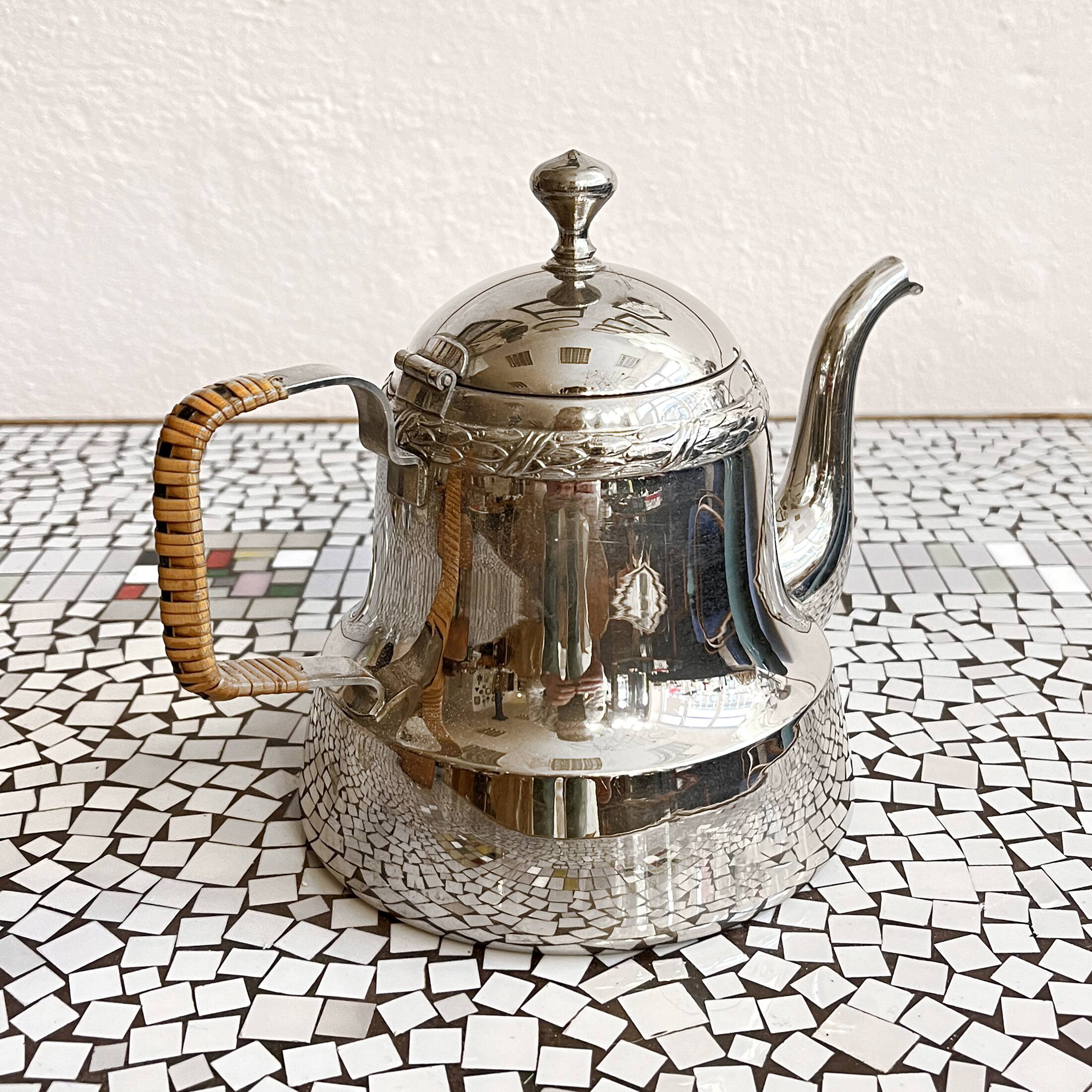 Plated art deco teapot jug, Christofle, France, 1940s.