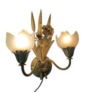 LS Italy  - vintage wall lamps (2)  - metal - gold - 70's