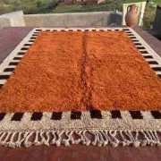Beni Ouarain Moroccan rug orange terracotta 300x200 cm