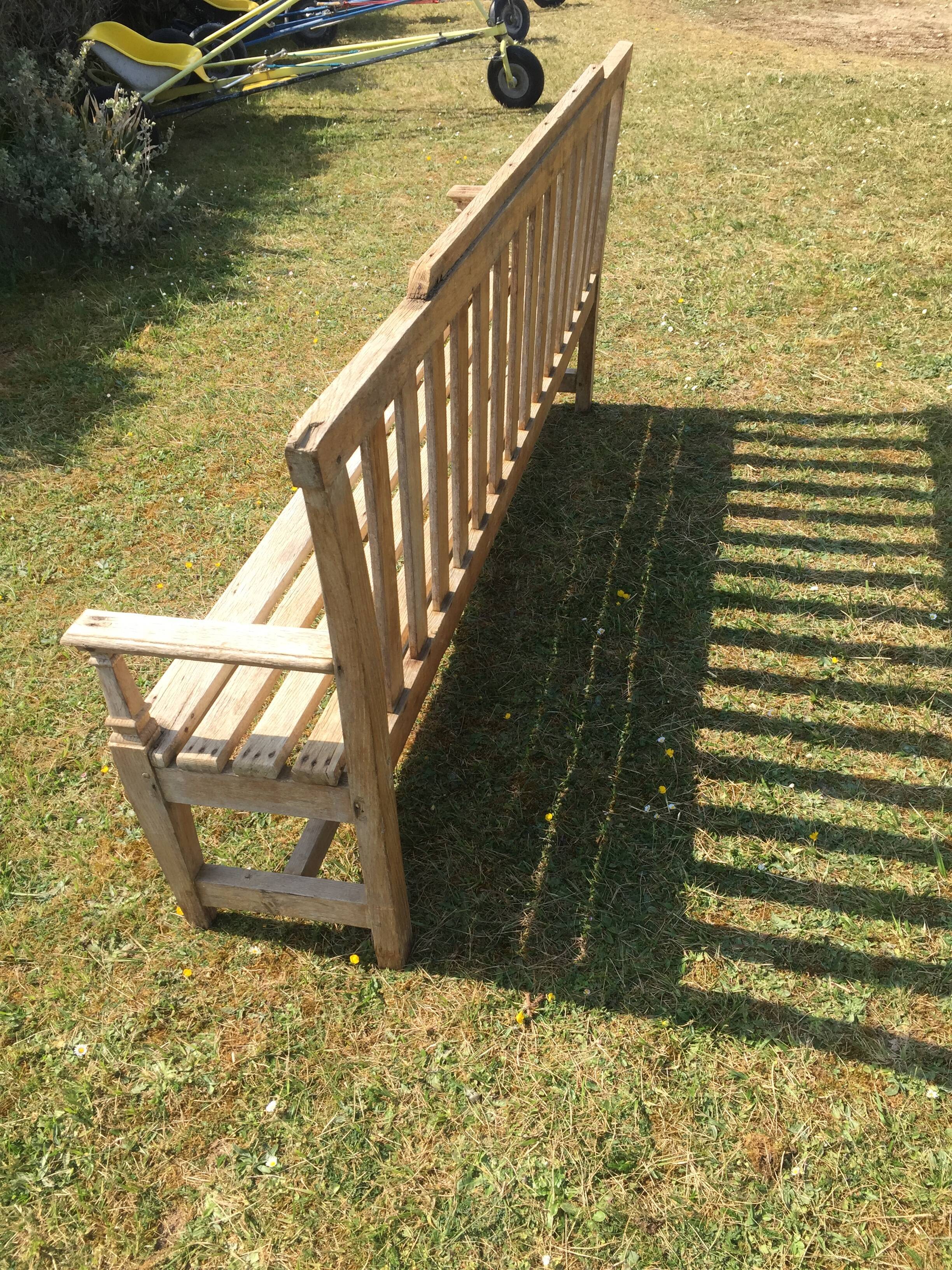 Garden bench in oak, 19th century