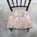 Antique Napoleon III chair in wood and fabric