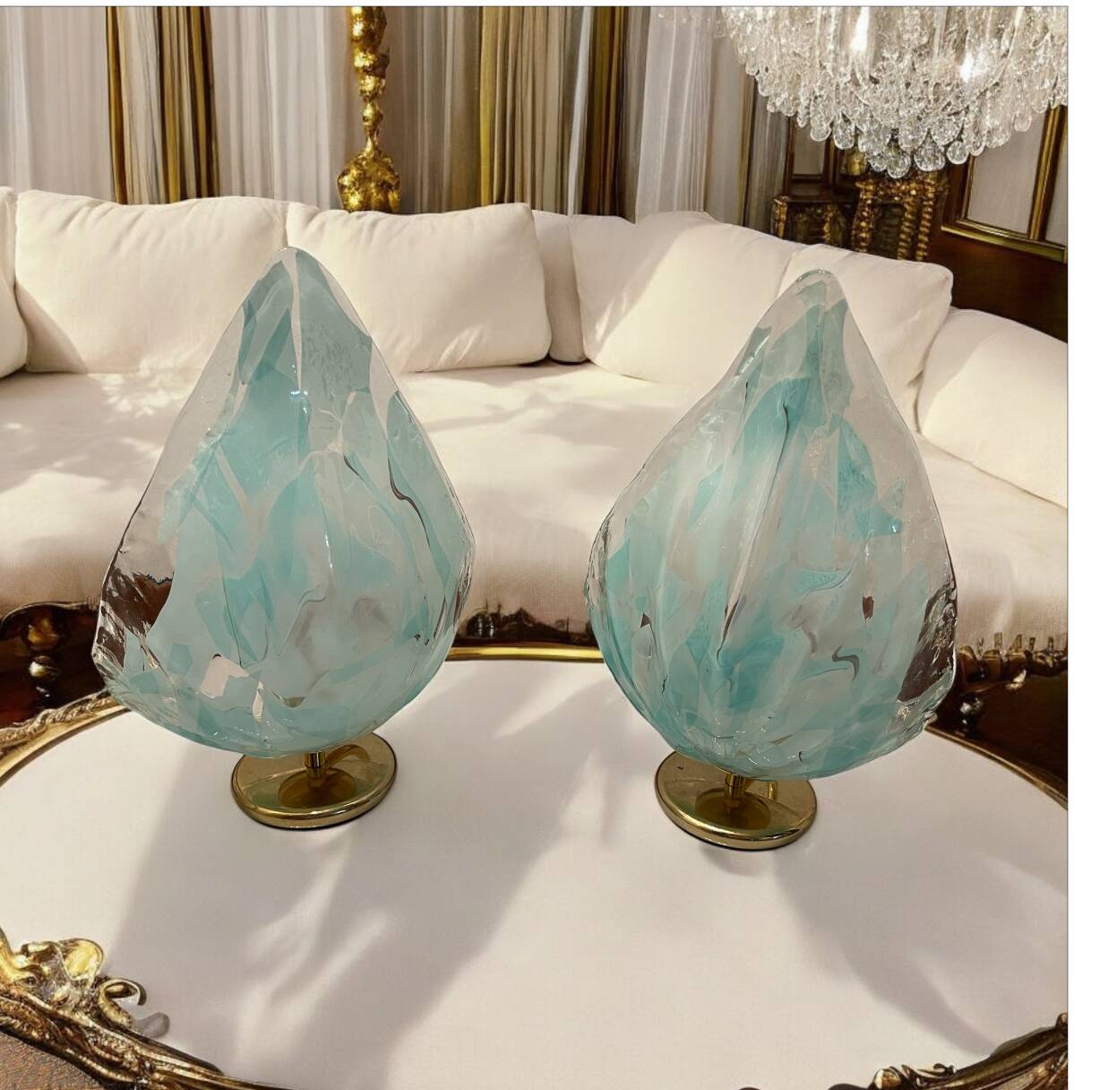 Murano Glass Table Lamps Set of 2 by La Murrina