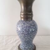 Earthenware and pewter ewer with mermaid handle