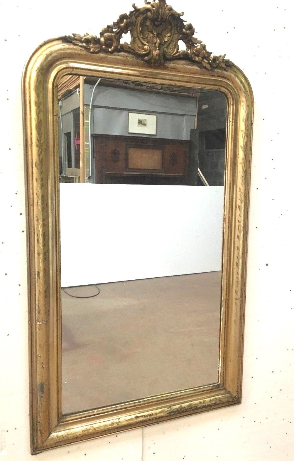 Louis XV style mirror in wood and stucco 154x87cm