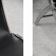 Vintage minimalist chair in Italian leather, 1980s.
