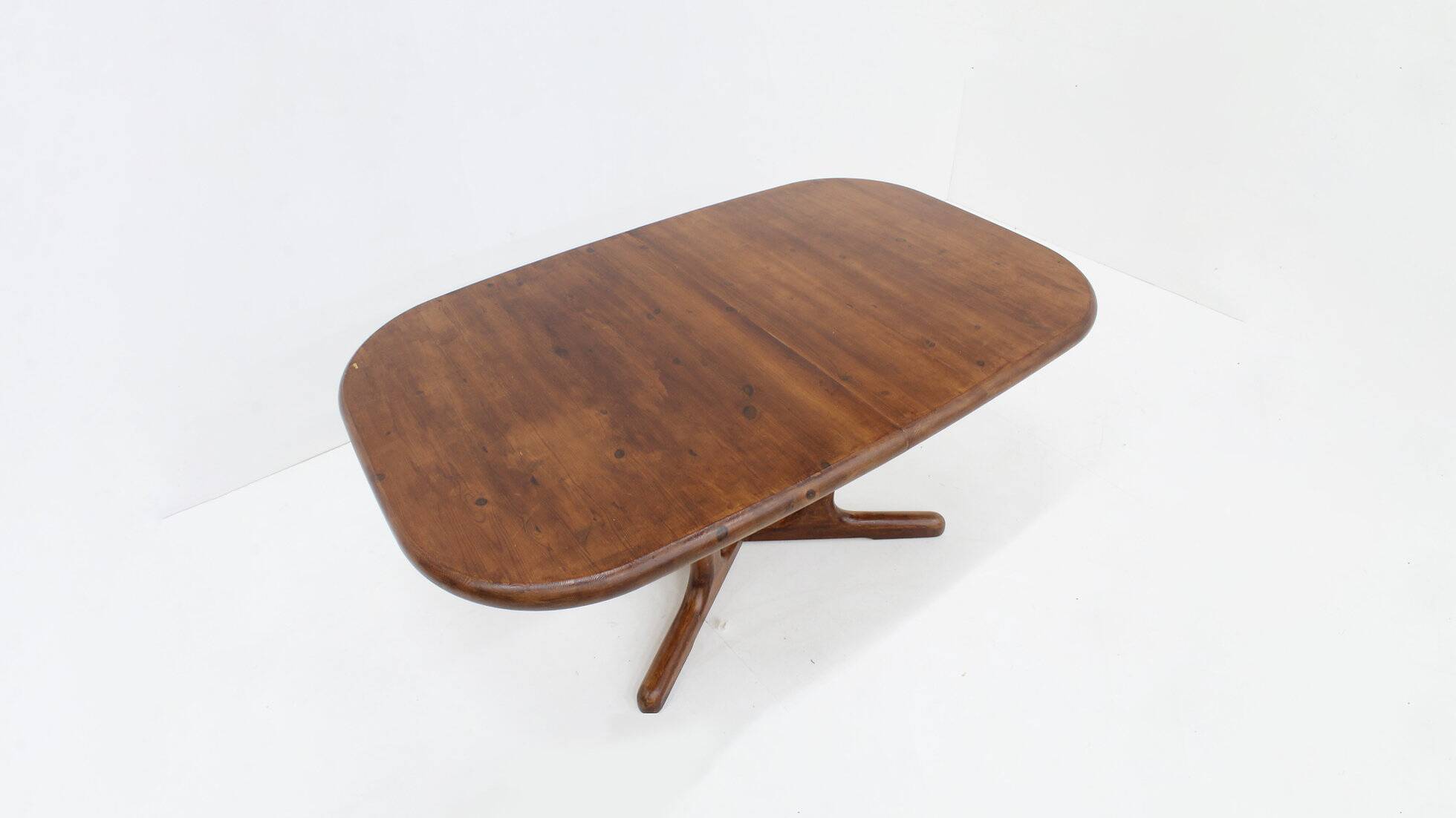 Vintage large oval extendable dining table 1960s