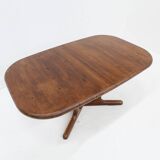 Vintage large oval extendable dining table 1960s