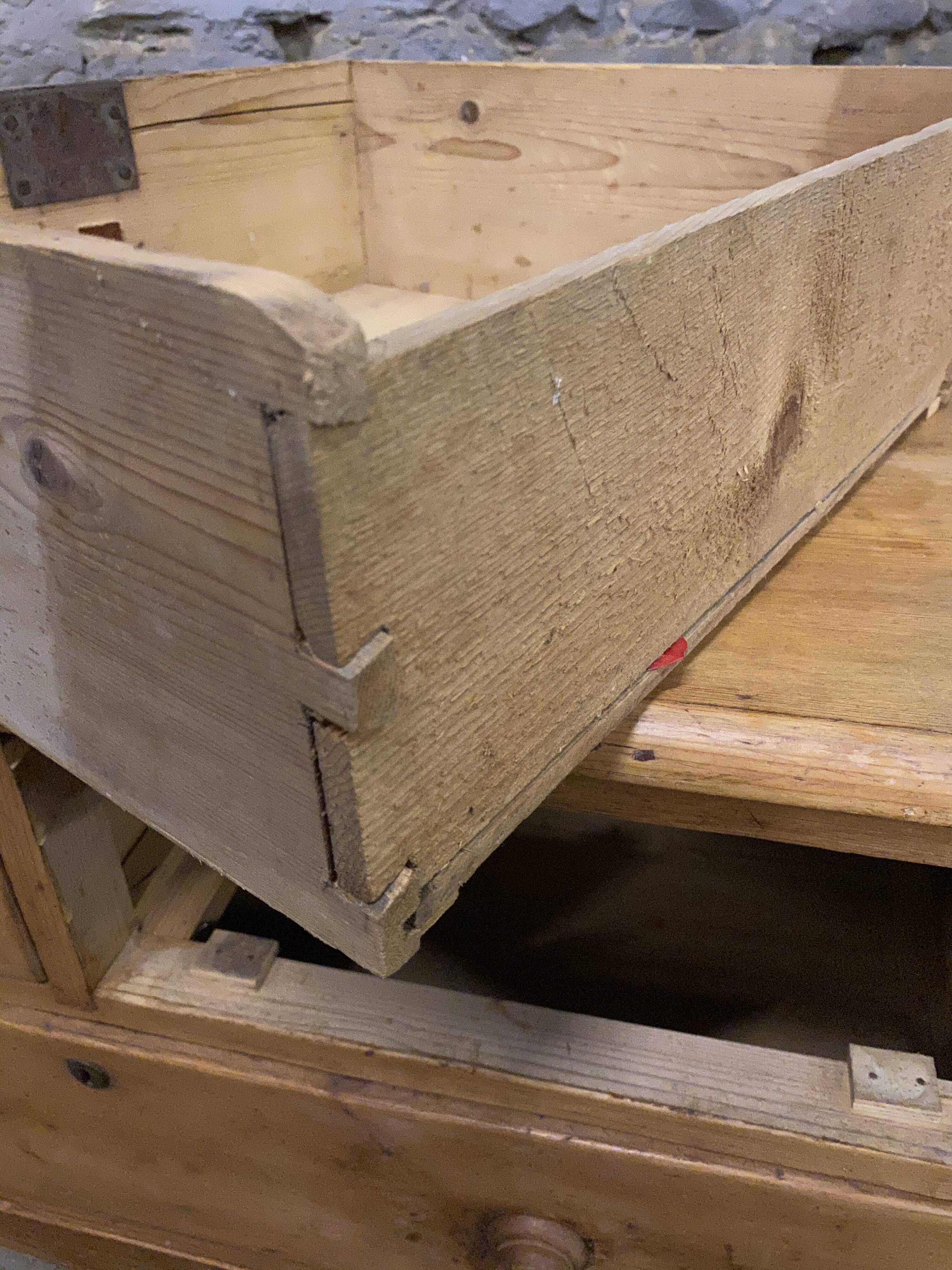 Old dresser with wooden drawers