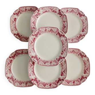Set of 7 small Victoria plates Maestricht ceramic company