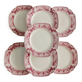 Lot de 7 petites assiettes Victoria Societé céramique de Maestricht