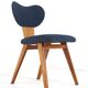 Dining set with round beech table + 4 'Heart' vintage dining chairs.
