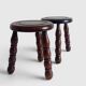 Mid-Century Chestnut Wood Stools Attributed to Charles Dudouyt, 1950s