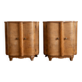Pair of Art Deco bedside tables in walnut